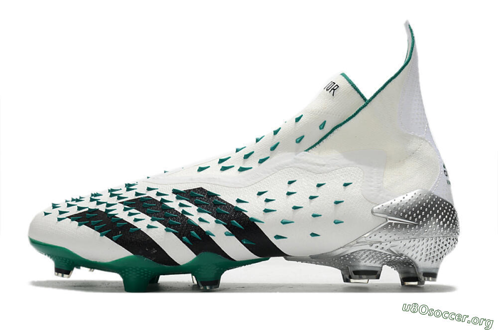 Adidas Predator Freak+ FG Football Boots - White/Black/Green 3