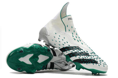 Adidas Predator Freak+ FG Football Boots - White/Black/Green