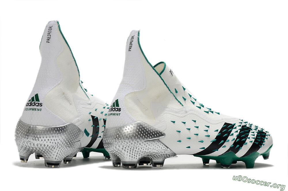 Adidas Predator Freak+ FG Football Boots - White/Black/Green 6
