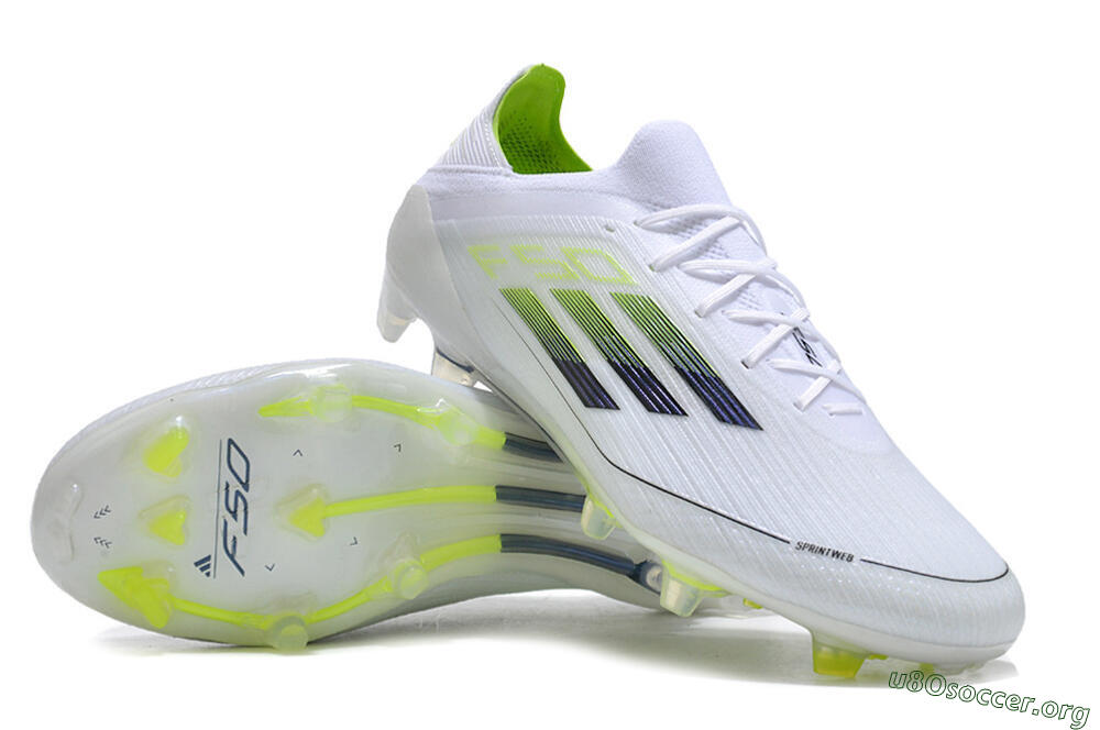 Adidas F50 Adizero FG Football Boots - White/Black/Yellow 0