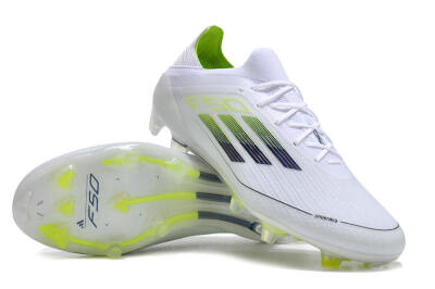 Adidas F50 Adizero FG Football Boots - White/Black/Yellow