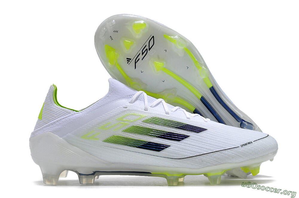 Adidas F50 Adizero FG Football Boots - White/Black/Yellow 2