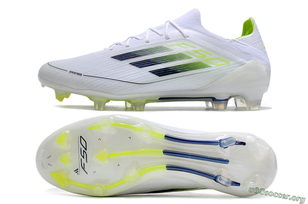 Adidas F50 Adizero FG Football Boots - White/Black/Yellow 1