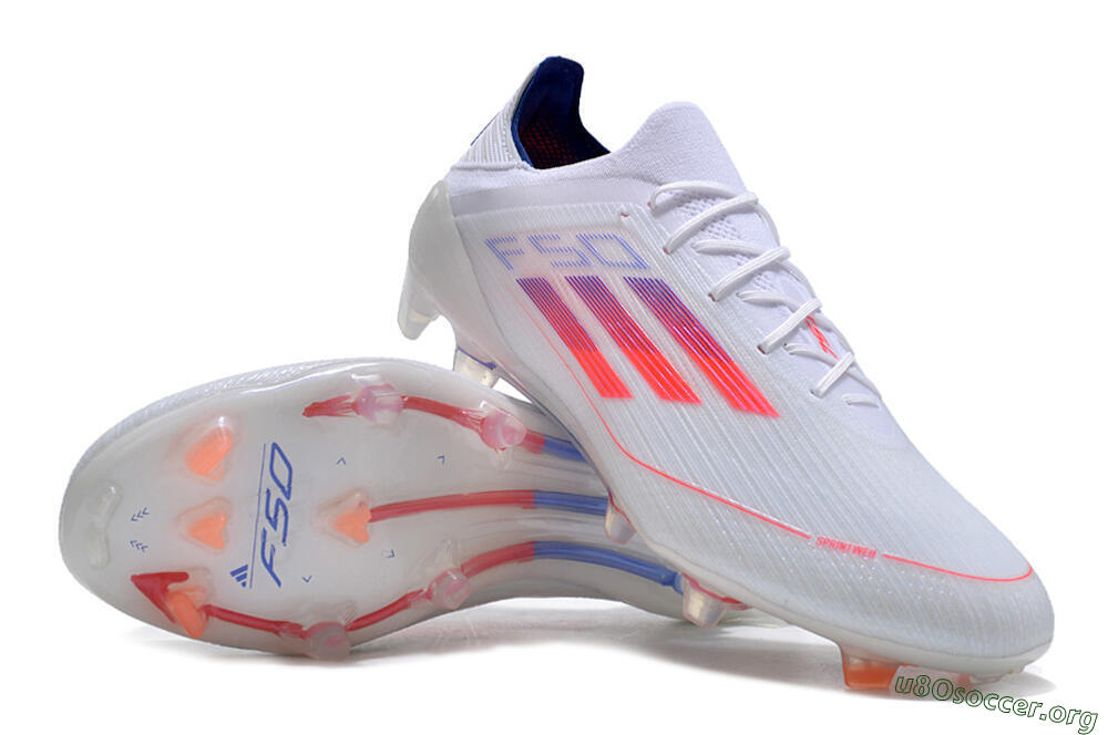 Adidas F50 Adizero FG Football Boots - White/Red/Blue 0