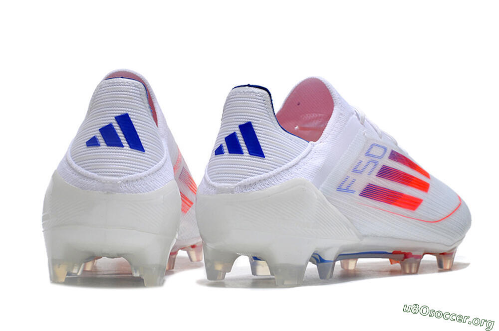 Adidas F50 Adizero FG Football Boots - White/Red/Blue 6