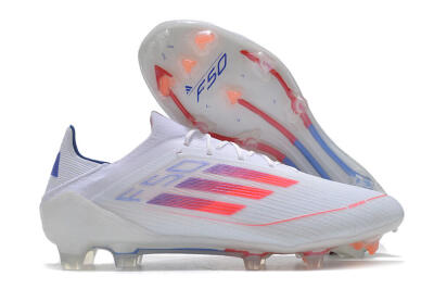 Adidas F50 Adizero FG Football Boots - White/Red/Blue