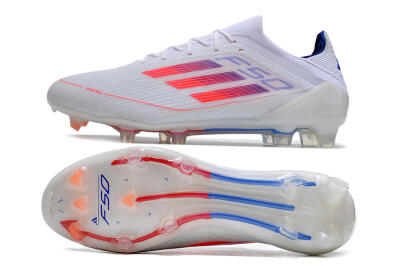 Adidas F50 Adizero FG Football Boots - White/Red/Blue