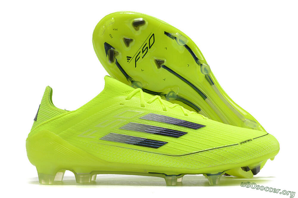 Adidas F50 Adizero FG Football Boots - Yellow/Black 2