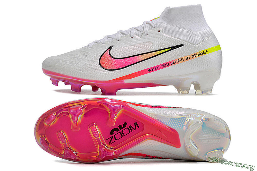 Nike Air Zoom Mercurial Superfly 9 Elite FG Football Boots - White/Pink/Black 1