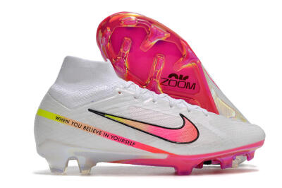 Nike Air Zoom Mercurial Superfly 9 Elite FG Football Boots - White/Pink/Black