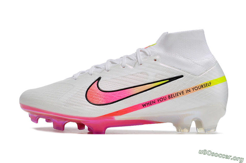 Nike Air Zoom Mercurial Superfly 9 Elite FG Football Boots - White/Pink/Black 3
