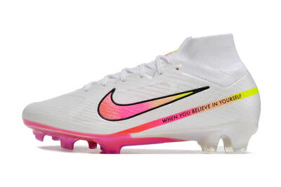 Nike Air Zoom Mercurial Superfly 9 Elite FG Football Boots - White/Pink/Black
