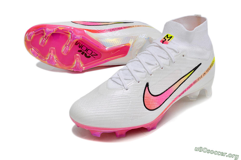 Nike Air Zoom Mercurial Superfly 9 Elite FG Football Boots - White/Pink/Black 0