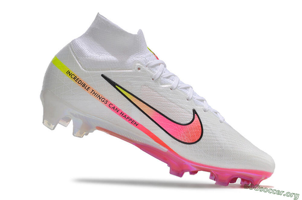 Nike Air Zoom Mercurial Superfly 9 Elite FG Football Boots - White/Pink/Black 4