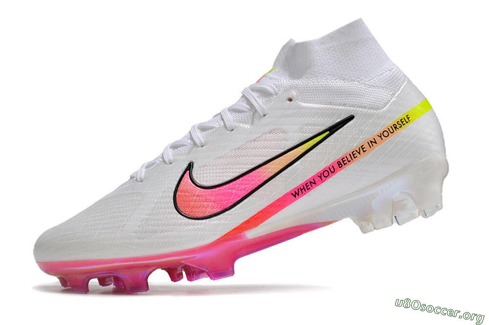 Nike Air Zoom Mercurial Superfly 9 Elite FG Football Boots - White/Pink/Black 5
