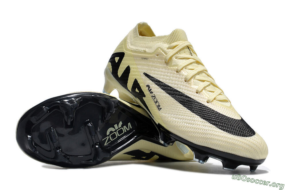 Nike Air Zoom Mercurial Vapor 15 Elite FG Football Boots - White/Black/Beige 1
