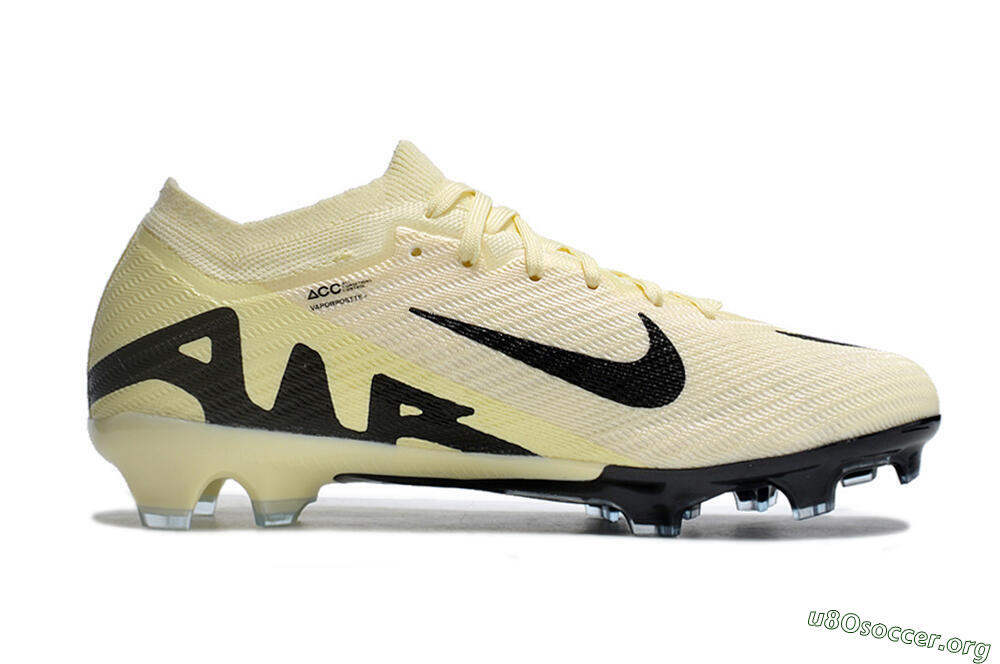 Nike Air Zoom Mercurial Vapor 15 Elite FG Football Boots - White/Black/Beige 5