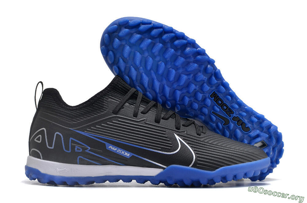 Nike Air Zoom Mercurial Vapor 15 Pro TF Football Shoes - Black/White/Blue 2