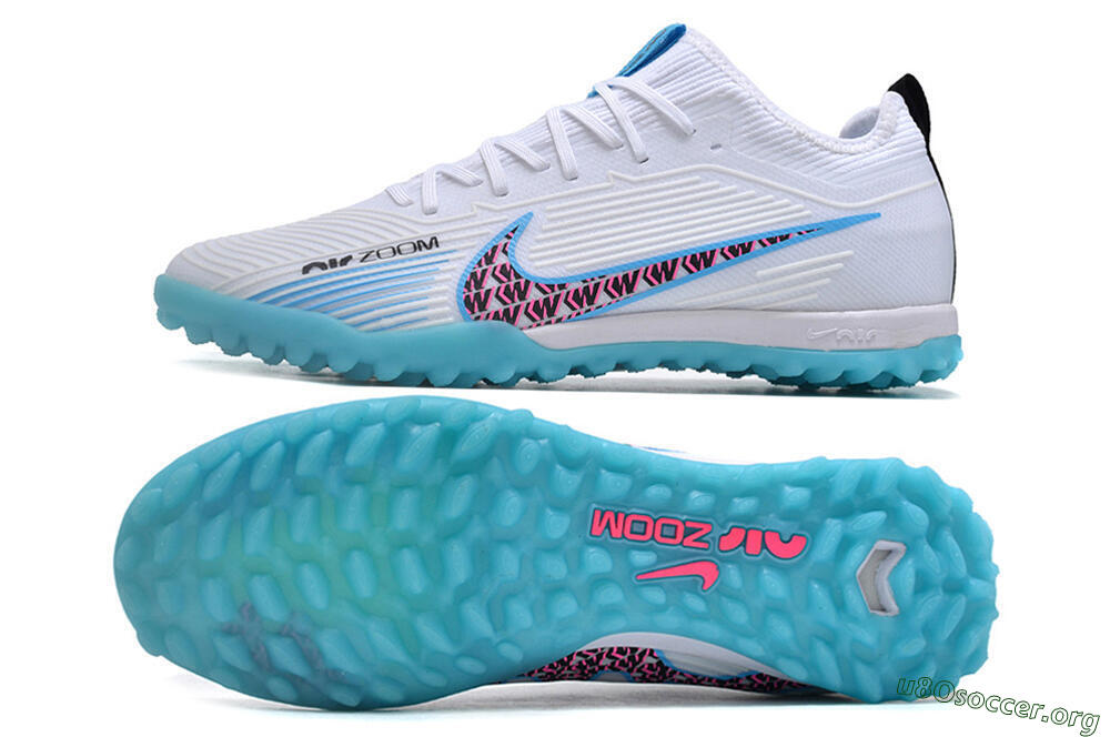 Nike Air Zoom Mercurial Vapor 15 Pro TF Football Shoes - White/Blue/Pink 1