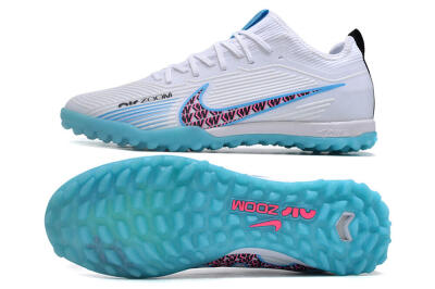 Nike Air Zoom Mercurial Vapor 15 Pro TF Football Shoes - White/Blue/Pink