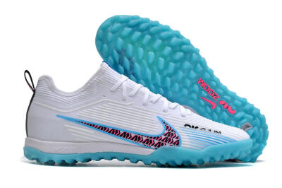 Nike Air Zoom Mercurial Vapor 15 Pro TF Football Shoes - White/Blue/Pink