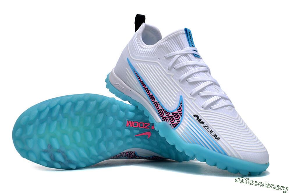 Nike Air Zoom Mercurial Vapor 15 Pro TF Football Shoes - White/Blue/Pink 0