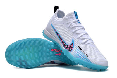 Nike Air Zoom Mercurial Vapor 15 Pro TF Football Shoes - White/Blue/Pink