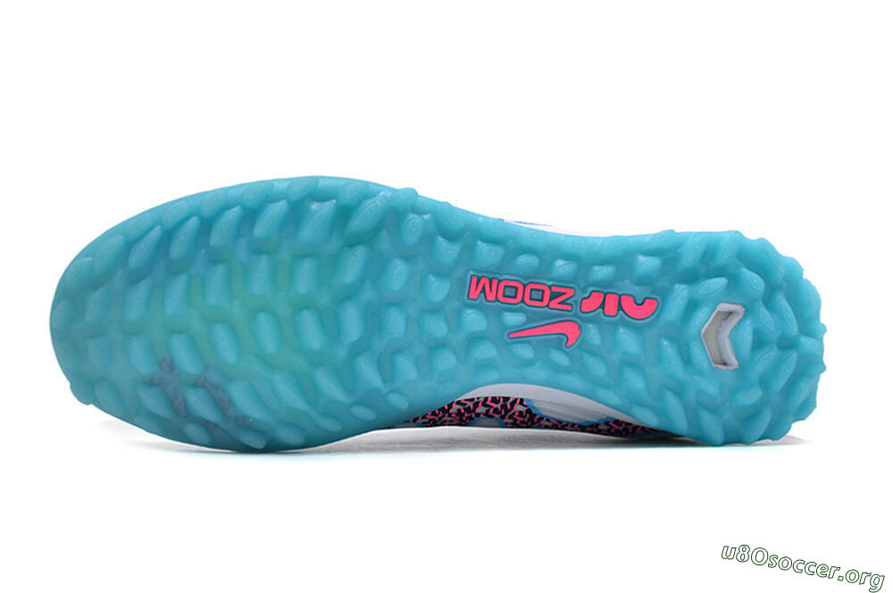 Nike Air Zoom Mercurial Vapor 15 Pro TF Football Shoes - White/Blue/Pink 6