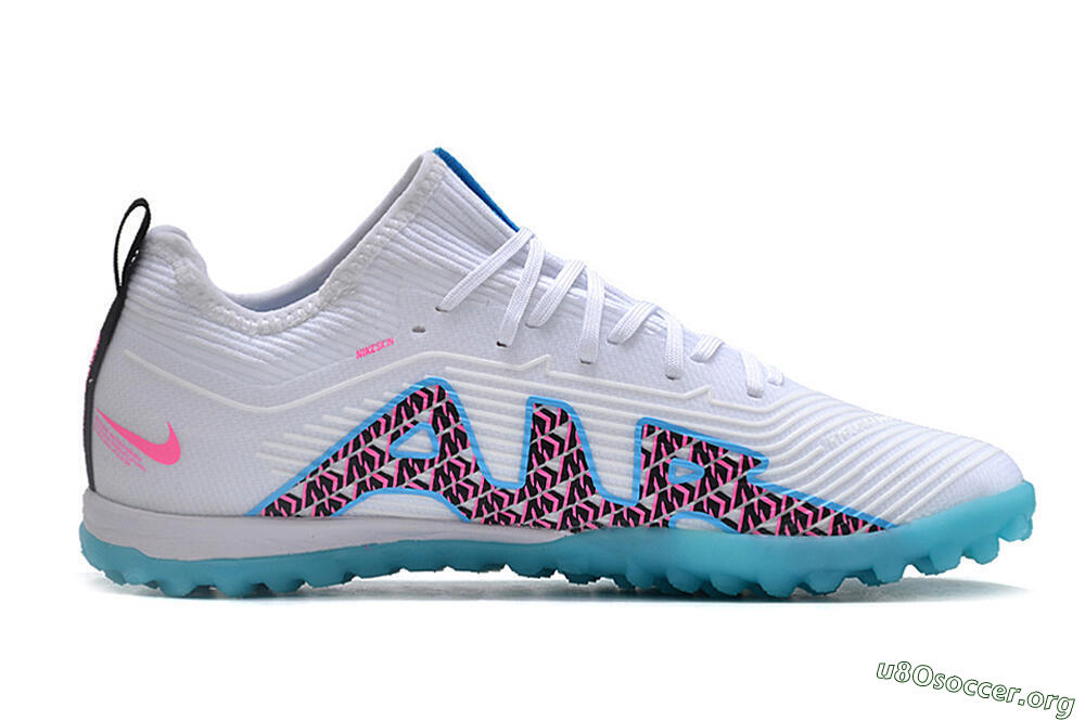 Nike Air Zoom Mercurial Vapor 15 Pro TF Football Shoes - White/Blue/Pink 7