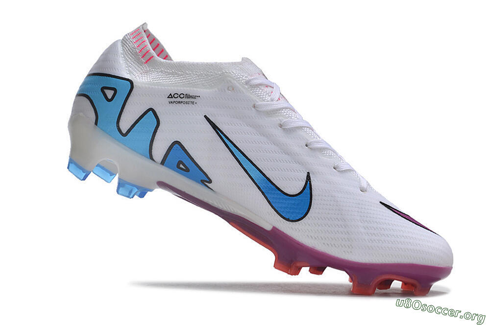 Nike AIR Zoom Mercurial Vapor 15 Elite FG Football Boots - White/Blue/Orange 4