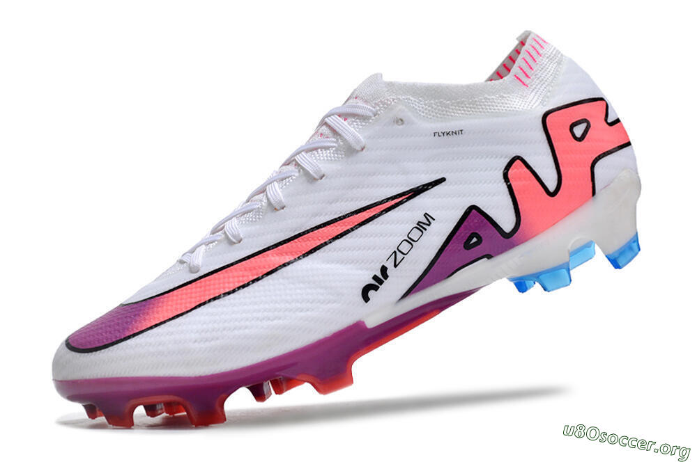 Nike AIR Zoom Mercurial Vapor 15 Elite FG Football Boots - White/Blue/Orange 5