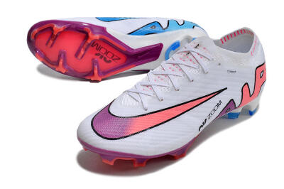 Nike AIR Zoom Mercurial Vapor 15 Elite FG Football Boots - White/Blue/Orange