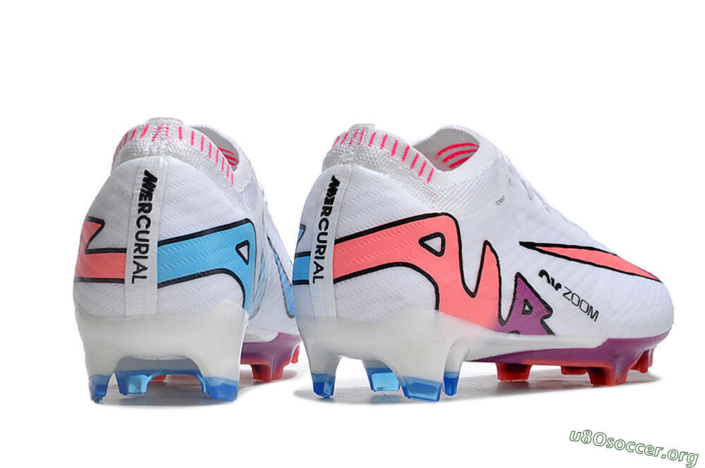 Nike AIR Zoom Mercurial Vapor 15 Elite FG Football Boots - White/Blue/Orange 6