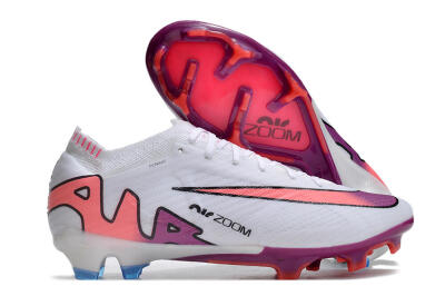 Nike AIR Zoom Mercurial Vapor 15 Elite FG Football Boots - White/Blue/Orange