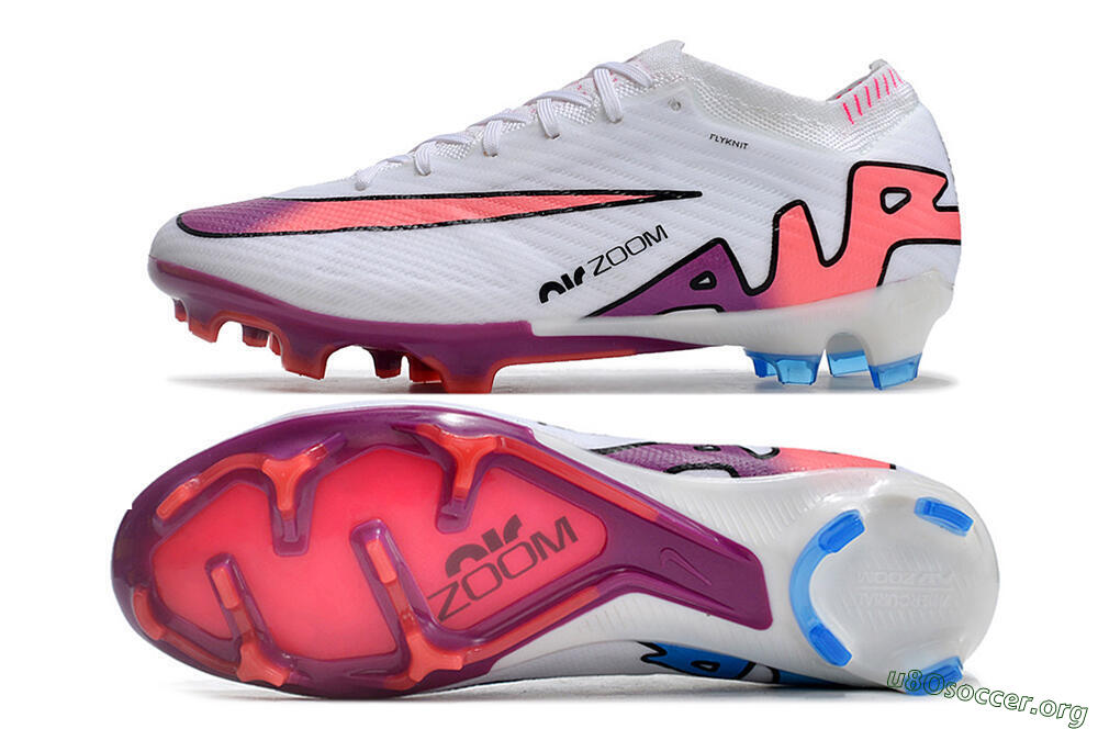 Nike AIR Zoom Mercurial Vapor 15 Elite FG Football Boots - White/Blue/Orange 1