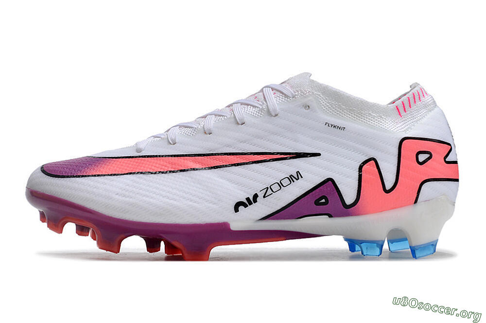 Nike AIR Zoom Mercurial Vapor 15 Elite FG Football Boots - White/Blue/Orange 3