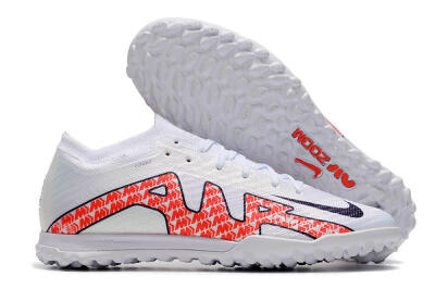 Nike Air Zoom Mercurial Vapor 15 Elite TF Football Shoes - White/Red/Black