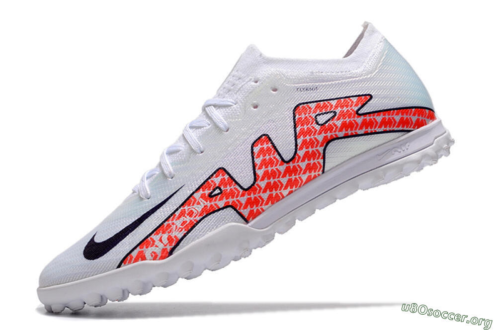 Nike Air Zoom Mercurial Vapor 15 Elite TF Football Shoes - White/Red/Black 5
