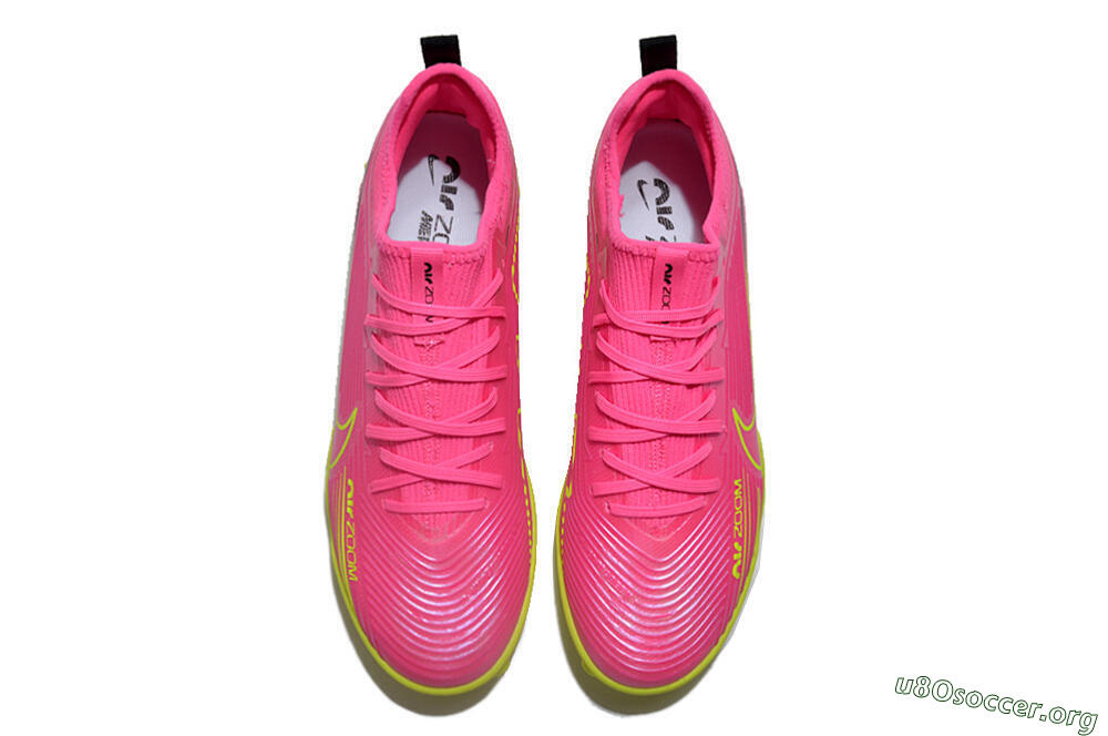 Nike Air Zoom Mercurial Vapor 15 Pro TF Football Shoes - Pink/Yellow/Green/Black 4