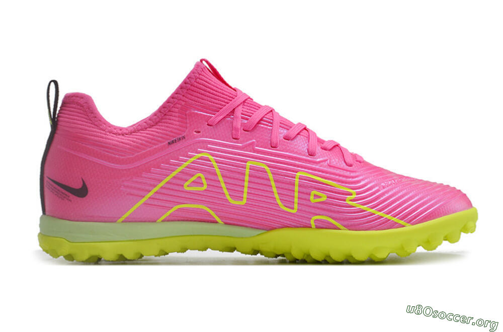 Nike Air Zoom Mercurial Vapor 15 Pro TF Football Shoes - Pink/Yellow/Green/Black 7