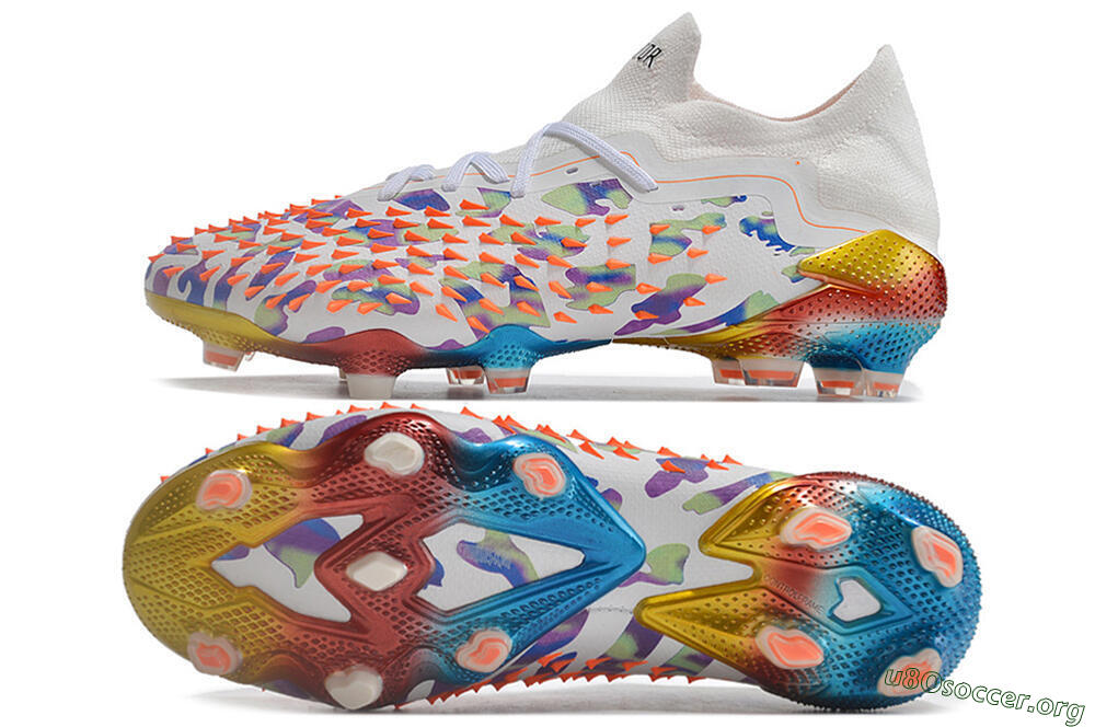 Adidas Predator Freak.1 Low FG Football Boots - White/Blue/Orange/Gold 1