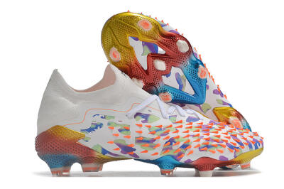 Adidas Predator Freak.1 Low FG Football Boots - White/Blue/Orange/Gold