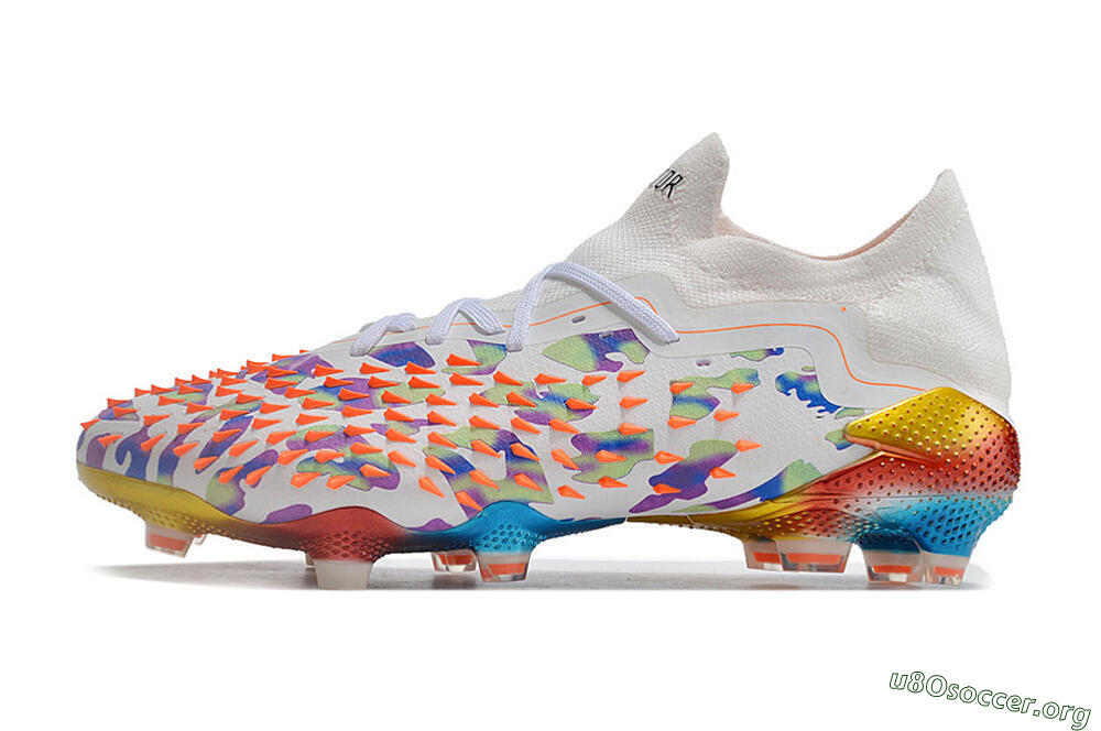 Adidas Predator Freak.1 Low FG Football Boots - White/Blue/Orange/Gold 3