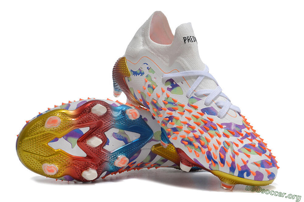 Adidas Predator Freak.1 Low FG Football Boots - White/Blue/Orange/Gold 0