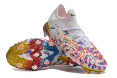 Adidas Predator Freak.1 Low FG Football Boots - White/Blue/Orange/Gold