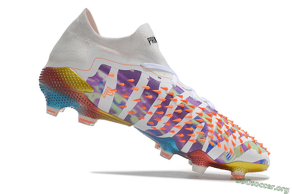 Adidas Predator Freak.1 Low FG Football Boots - White/Blue/Orange/Gold 4