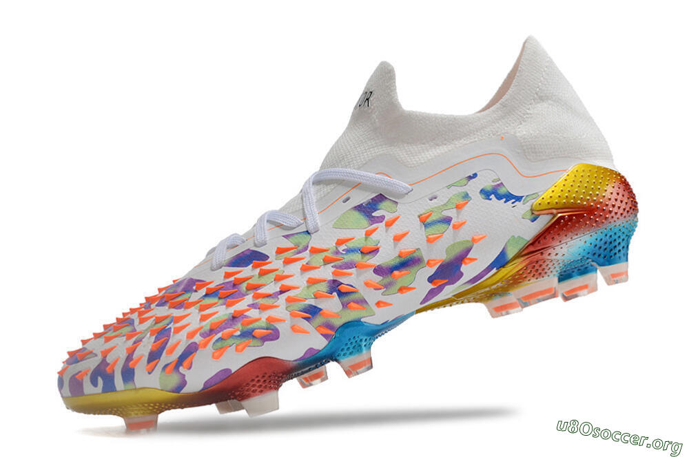 Adidas Predator Freak.1 Low FG Football Boots - White/Blue/Orange/Gold 5