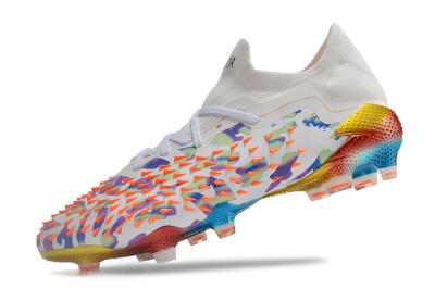 Adidas Predator Freak.1 Low FG Football Boots - White/Blue/Orange/Gold