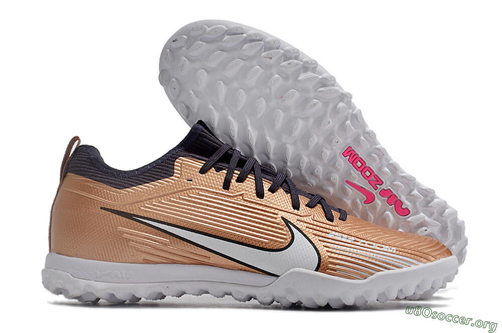 Nike Air Zoom Mercurial Vapor 15 Pro TF Football Shoes - Rose Gold/Black/White 2
