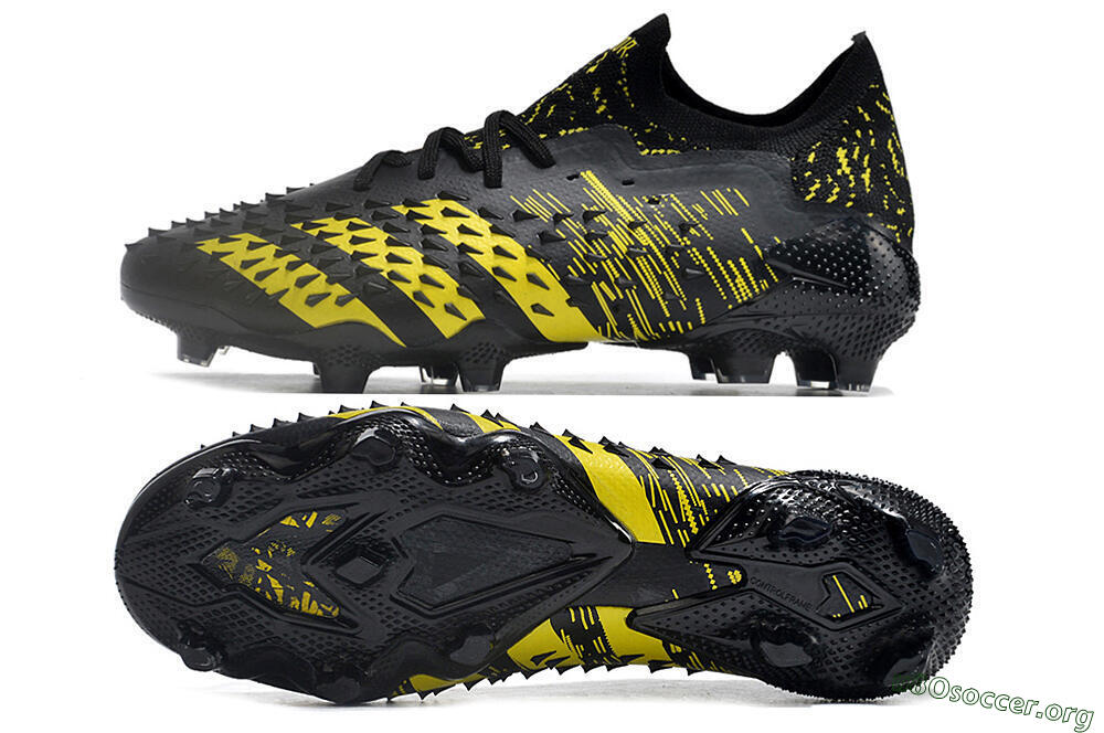 Adidas Predator Freak.1 Low FG Football Boots - Black/Yellow 1